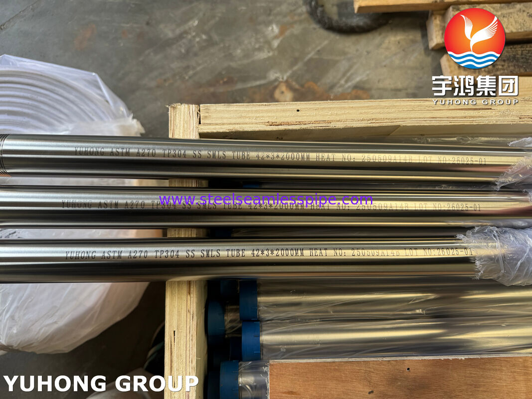ASTM A270 3A TP304 Damıtma İçin Gıda Sınıfı Paslanmaz Çelik Dikişsiz Sıhhi Boru