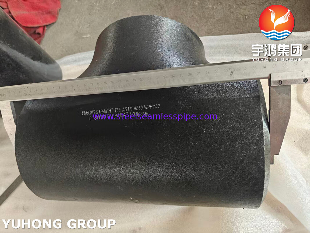ASTM A860 WPHY 42 Karbon Çelik Düz Tee ASME B16.9 Çelik Buttweld Boru Fittings