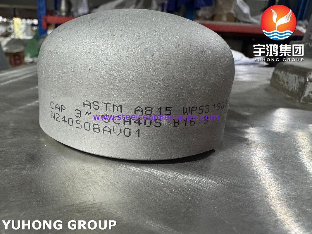 ASTM A815 WPS31803 Dupleks Paslanmaz Çelik Boru Kapağı Duplex 2205 Boru Bileşenleri Son Kapağı