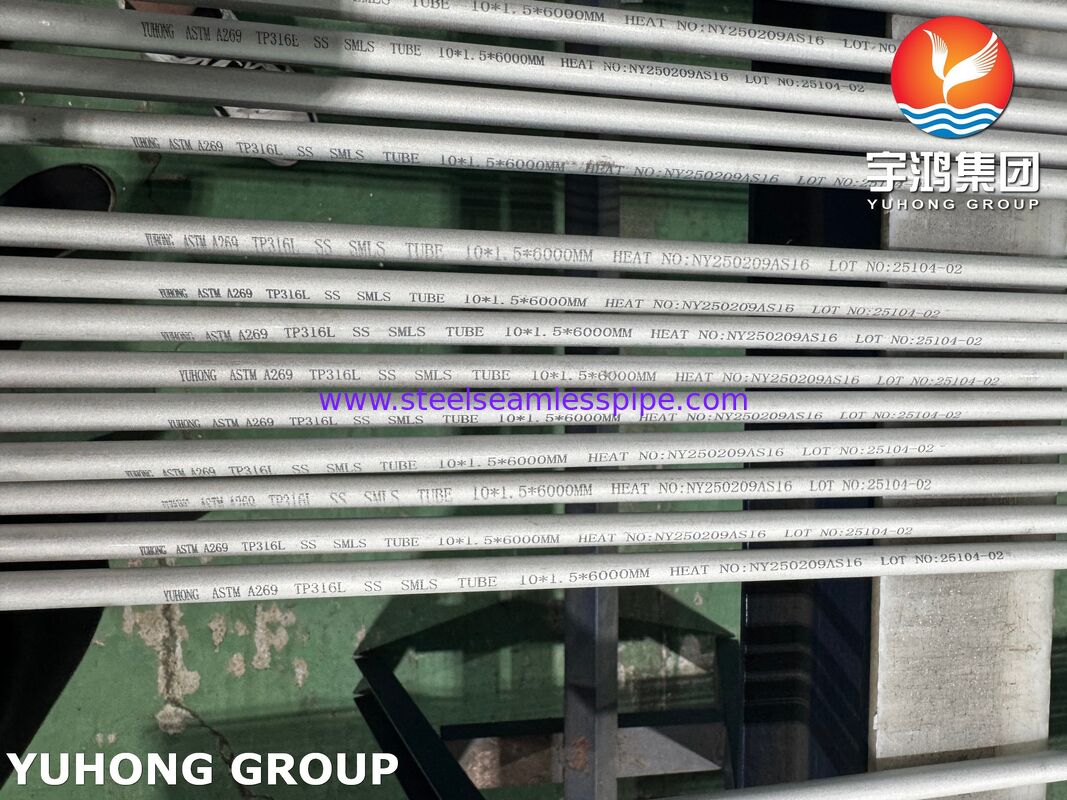 ASTM A269 TP316L Isı Değiştiricisi için dikişsiz paslanmaz çelik borular, turşulanmış ve kızartılmış