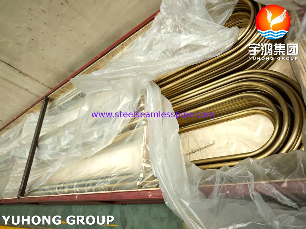 ASTM B111 C44300 Admiralty Brass Precision U Bend Tube, Kondensörler ve Isı Değiştiriciler için