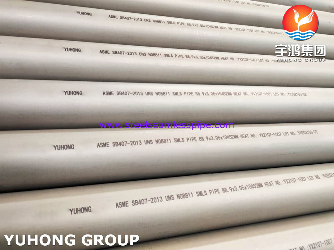 Nikel Alaşımlı Çelik Dikişsiz Boru ASTM B407 UNS N08811 Eşanjörler Gaz Yağı