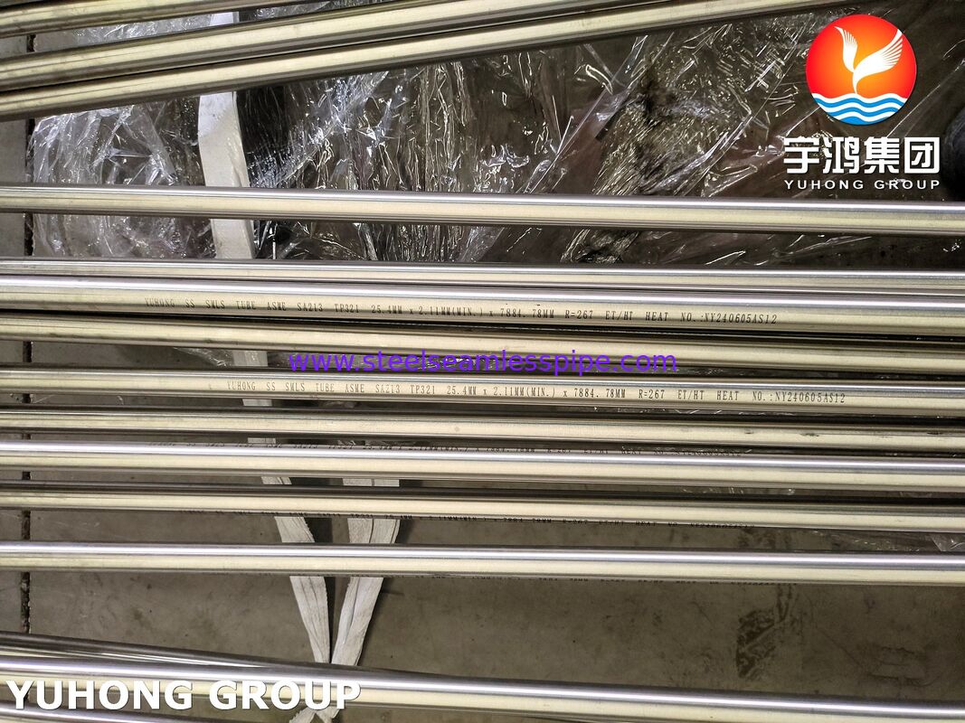ASME SA213 TP321 Seamless Stainless Steel U-Bend Heat Exchanger Tube for High-Temperature Service