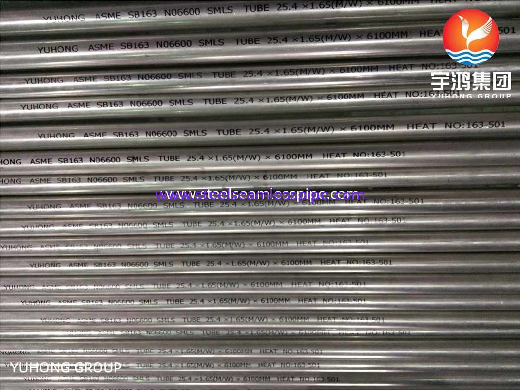 Nikle Alaşımlı boru Inconel 600 Isı Değiştiricisi SB163 UNS N06600 için dikişsiz boru