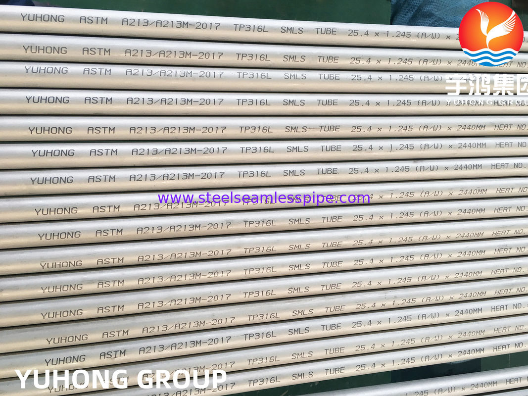 ASTM A213 TP316L S31603 SUS316L Paslanmaz Çelik Dikişsiz Isı Değiştiricisi Tüp