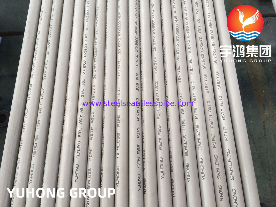 ASTM A312 TP316L Östenitik Paslanmaz Çelik Dikişsiz Boru ASME BPV Kodu U Damgası İçin