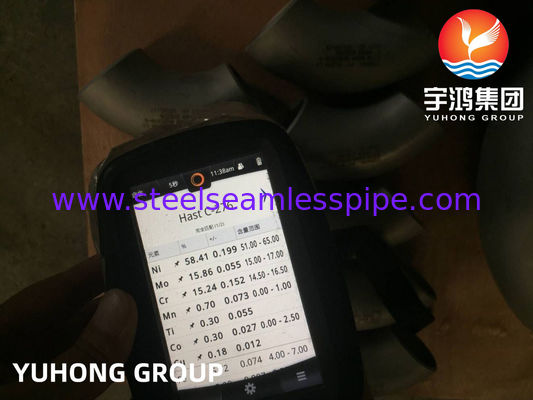 ASTM B366 UNS N10276 / Hastelloy C276 Dirseği Hastelloy Çelik Buttweld Montajı