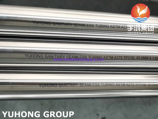 ASTM A270 TP316L Paslanmaz Çelik Cilalı Sıhhi Dikişsiz Boru