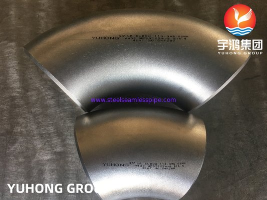 ASTM A403 WPS31254 / 254SMO Dubleks Paslanmaz Çelik Dirsek 45 Derece LR Dirsek