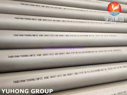 Nikel Alaşımlı Isı Değiştiricisi Boiler tüpü Incoloy boru ASME B407 UNS N08810 Inconel SMLS tüpleri 88.9*3.05*10452MM