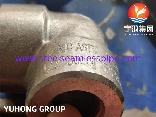 ASTM A182 F53 Dövme Dirsek 90deg NPT 3000 # 1/2 '' ila 4 '' ASME B16.11
