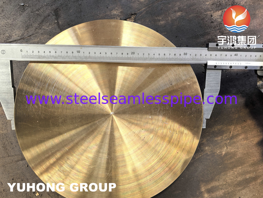 ASTM B171 C46400 Donanma Bakır Disk Bakır Alaşımlı Plaket Tüp Yaprakları Borma Isı Değiştiricisi Bileşenleri İçin