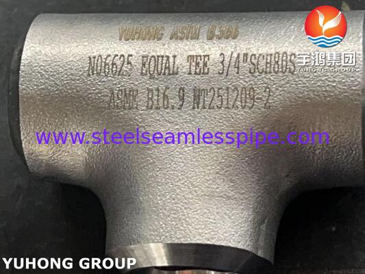 ASTM B366 WPNCMC Bağlantı Parçaları UNS N06625 / Inconel 625 Nikel Alaşımlı Tee ASME B16.5 Bağlantı Parçaları