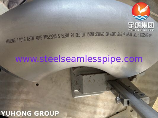 ASTM A815 WPS32205 Dupleks Çelik Dirseği Dupleks 2205 90 Derece Dirseği LR B16.9 Boru Fittings