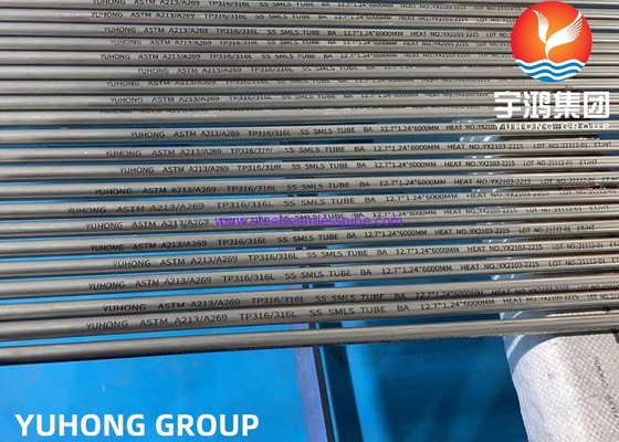 Paslanmaz Çelik Dikişsiz Boru Turşulanmış ve Tavlanmış ASTM A269 / ASME SA269 TP316L Boyut:10*0.65*6000mm
