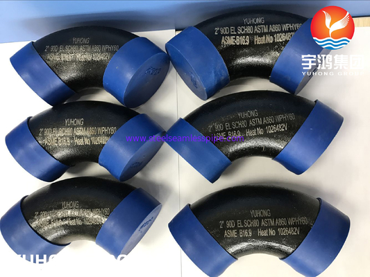 ASTM A860 WPHY60 WPHY42 WPHY52 WPHY65 WPHY70 WPHY80 KARBON ÇELİK DİRSEK SİYAH BOYAMA