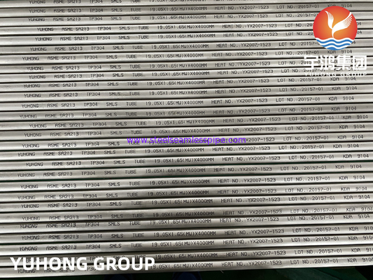 ASTM A213 A213M ASME SA213 TP304 SS Dikişsiz Eşanjör Boruları Minimum Et Kalınlığı