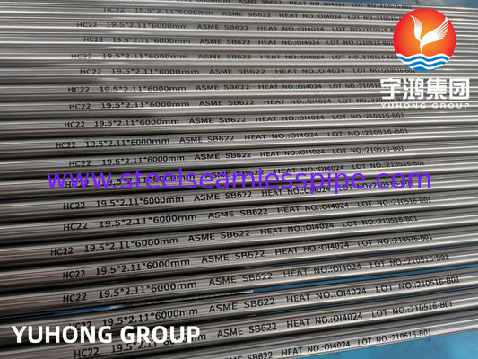 ASME SB622 Hastelloy C22, UNS N06022, 2.4602 Nikel Alaşımlı Temizlik cihazları için dikişsiz boru